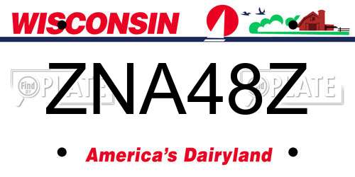 ZNA48Z Wisconsin License Plate