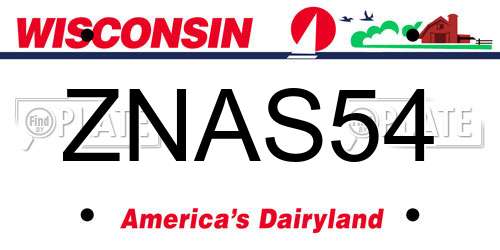 ZNAS54 Wisconsin License Plate
