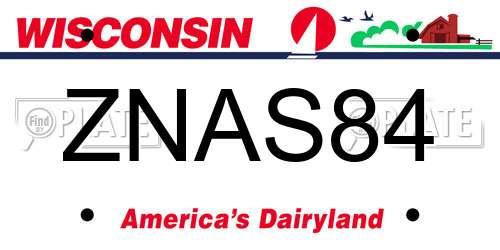 ZNAS84 Wisconsin License Plate
