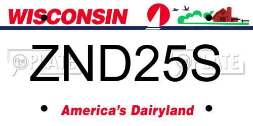 ZND25S Wisconsin License Plate