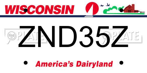 ZND35Z Wisconsin License Plate