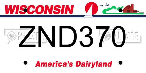 ZND370 Wisconsin License Plate