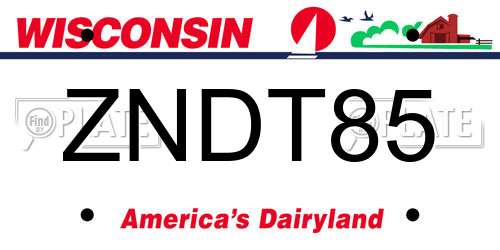 ZNDT85 Wisconsin License Plate