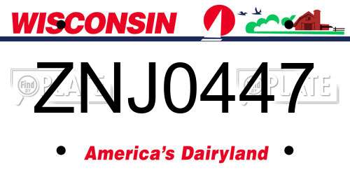 ZNJ0447 Wisconsin License Plate