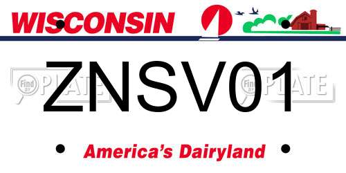 ZNSV01 Wisconsin License Plate