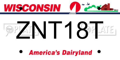 ZNT18T Wisconsin License Plate