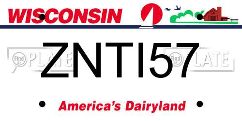 ZNTI57 Wisconsin License Plate
