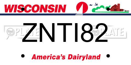ZNTI82 Wisconsin License Plate