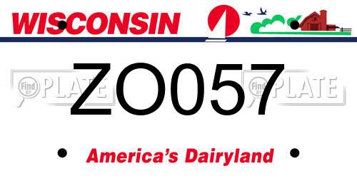 ZO057 Wisconsin License Plate