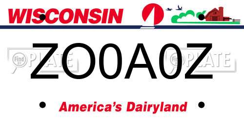 ZO0A0Z Wisconsin License Plate