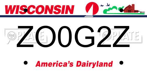 ZO0G2Z Wisconsin License Plate