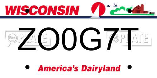 ZO0G7T Wisconsin License Plate