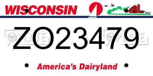 ZO23479 Wisconsin License Plate