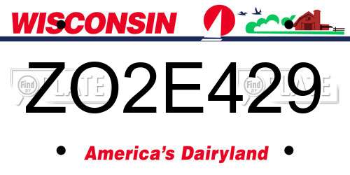 ZO2E429 Wisconsin License Plate