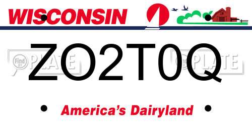 ZO2T0Q Wisconsin License Plate