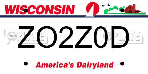 ZO2Z0D Wisconsin License Plate