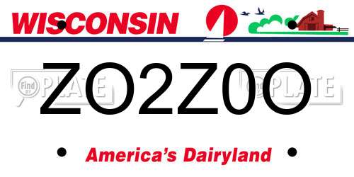 ZO2Z0O Wisconsin License Plate
