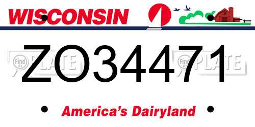 ZO34471 Wisconsin License Plate