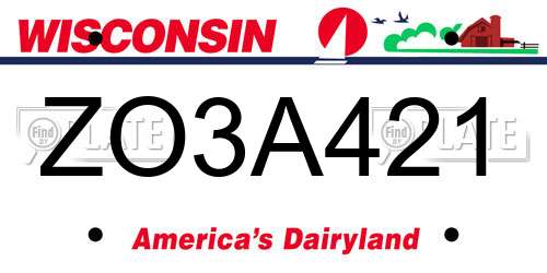ZO3A421 Wisconsin License Plate