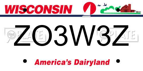 ZO3W3Z Wisconsin License Plate