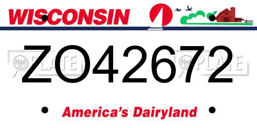 ZO42672 Wisconsin License Plate