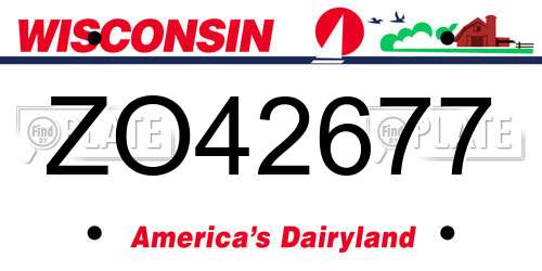 ZO42677 Wisconsin License Plate