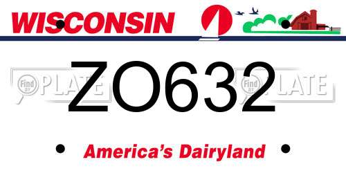 ZO632 Wisconsin License Plate