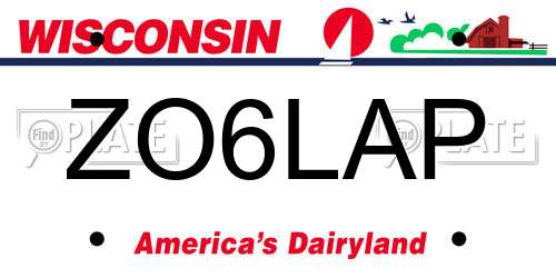 ZO6LAP Wisconsin License Plate