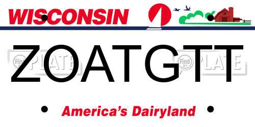 ZOATGTT Wisconsin License Plate