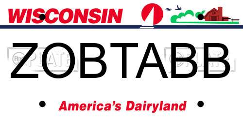 ZOBTABB Wisconsin License Plate