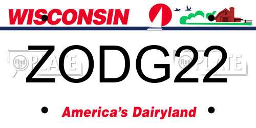 ZODG22 Wisconsin License Plate