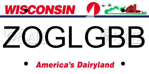 ZOGLGBB Wisconsin License Plate