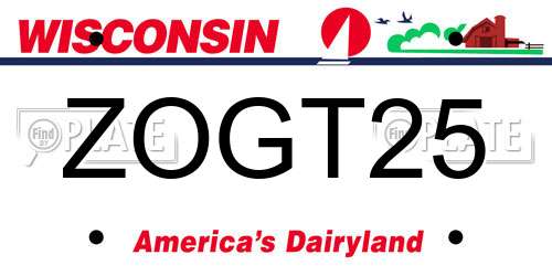 ZOGT25 Wisconsin License Plate