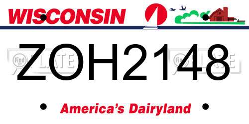 ZOH2148 Wisconsin License Plate