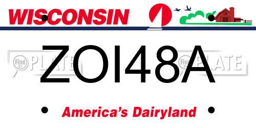 ZOI48A Wisconsin License Plate
