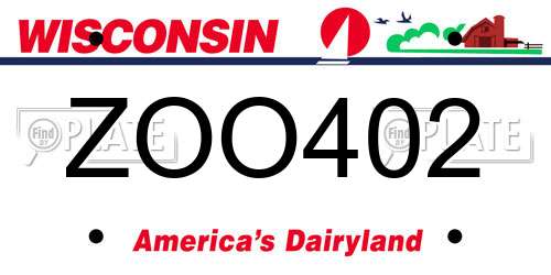 ZOO402 Wisconsin License Plate