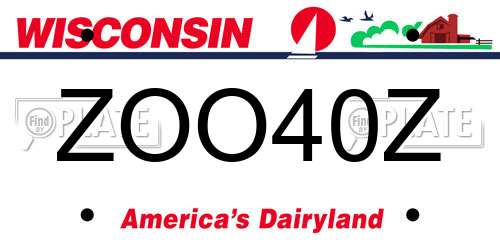 ZOO40Z Wisconsin License Plate