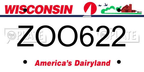 ZOO622 Wisconsin License Plate