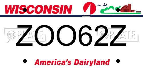 ZOO62Z Wisconsin License Plate
