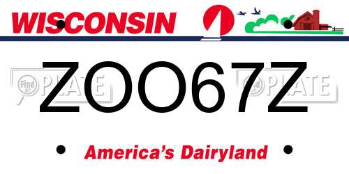 ZOO67Z Wisconsin License Plate