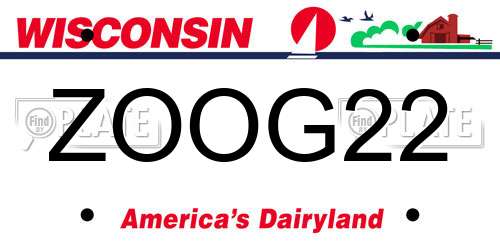 ZOOG22 Wisconsin License Plate