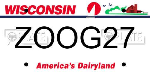 ZOOG27 Wisconsin License Plate
