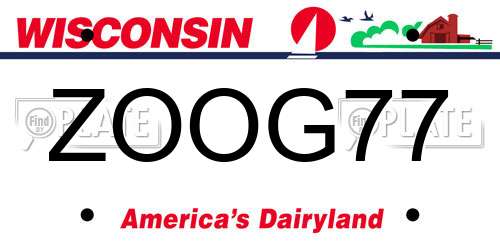 ZOOG77 Wisconsin License Plate