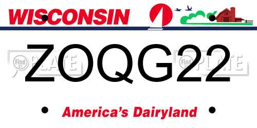 ZOQG22 Wisconsin License Plate