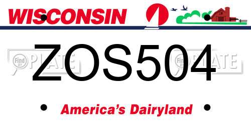 ZOS504 Wisconsin License Plate