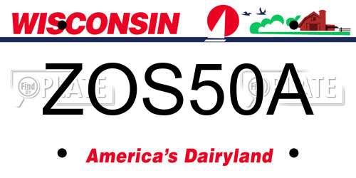 ZOS50A Wisconsin License Plate