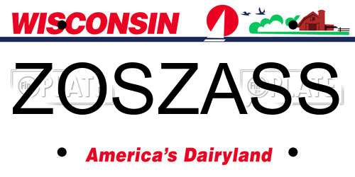 ZOSZASS Wisconsin License Plate
