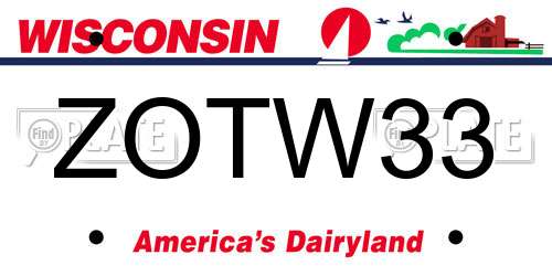 ZOTW33 Wisconsin License Plate