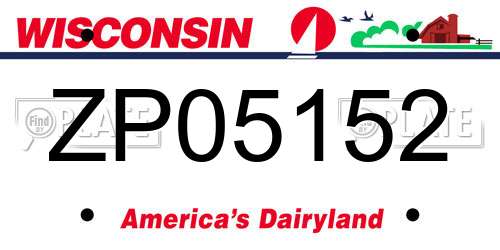 ZP05152 Wisconsin License Plate