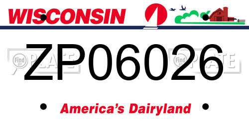 ZP06026 Wisconsin License Plate